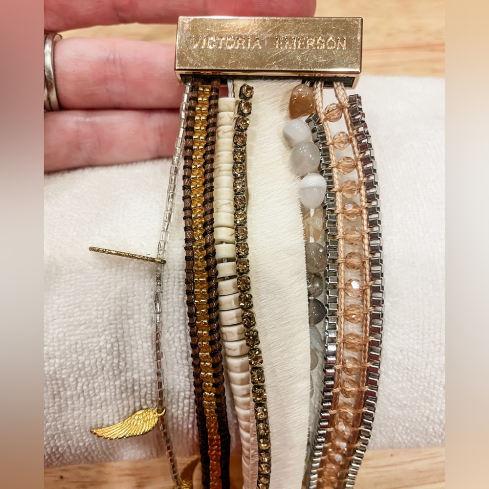 Victoria Emerson boho cuff size large, gold hardware
